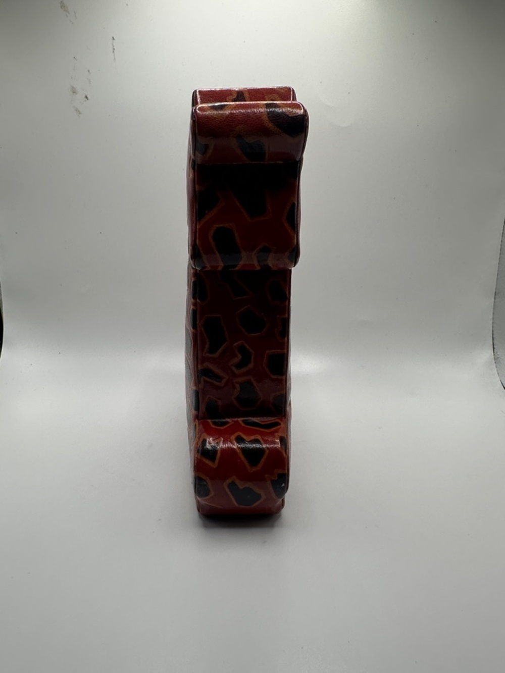 Source Unknown Red and Black leather Giraffe Accent - Picture 3 of 8
